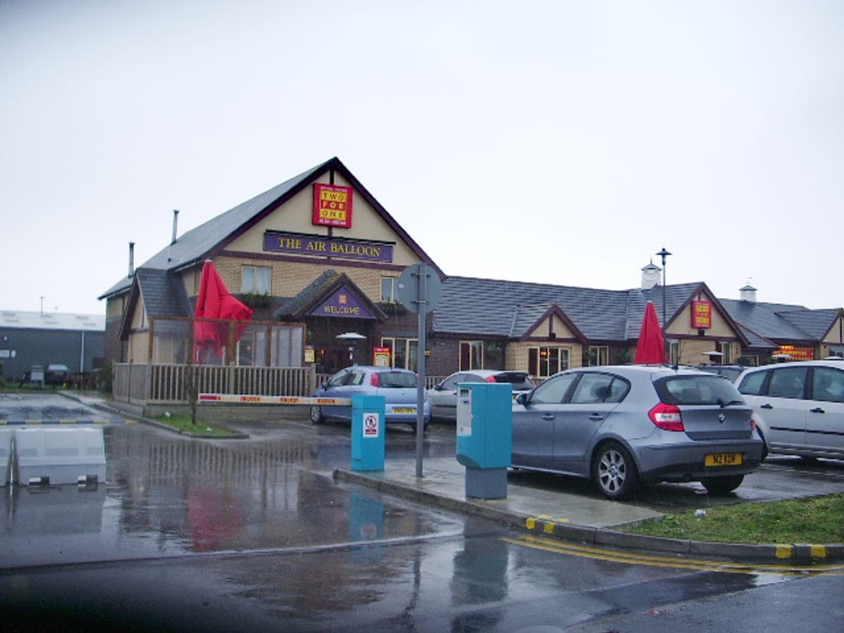 The Air Balloon pub exterior on Squires Gate Lane