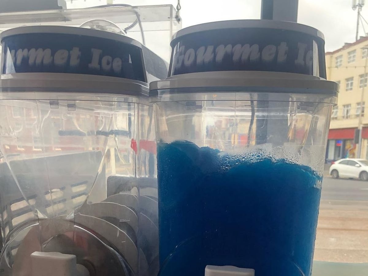 Cold drink machine inside Bispham Station Cafe