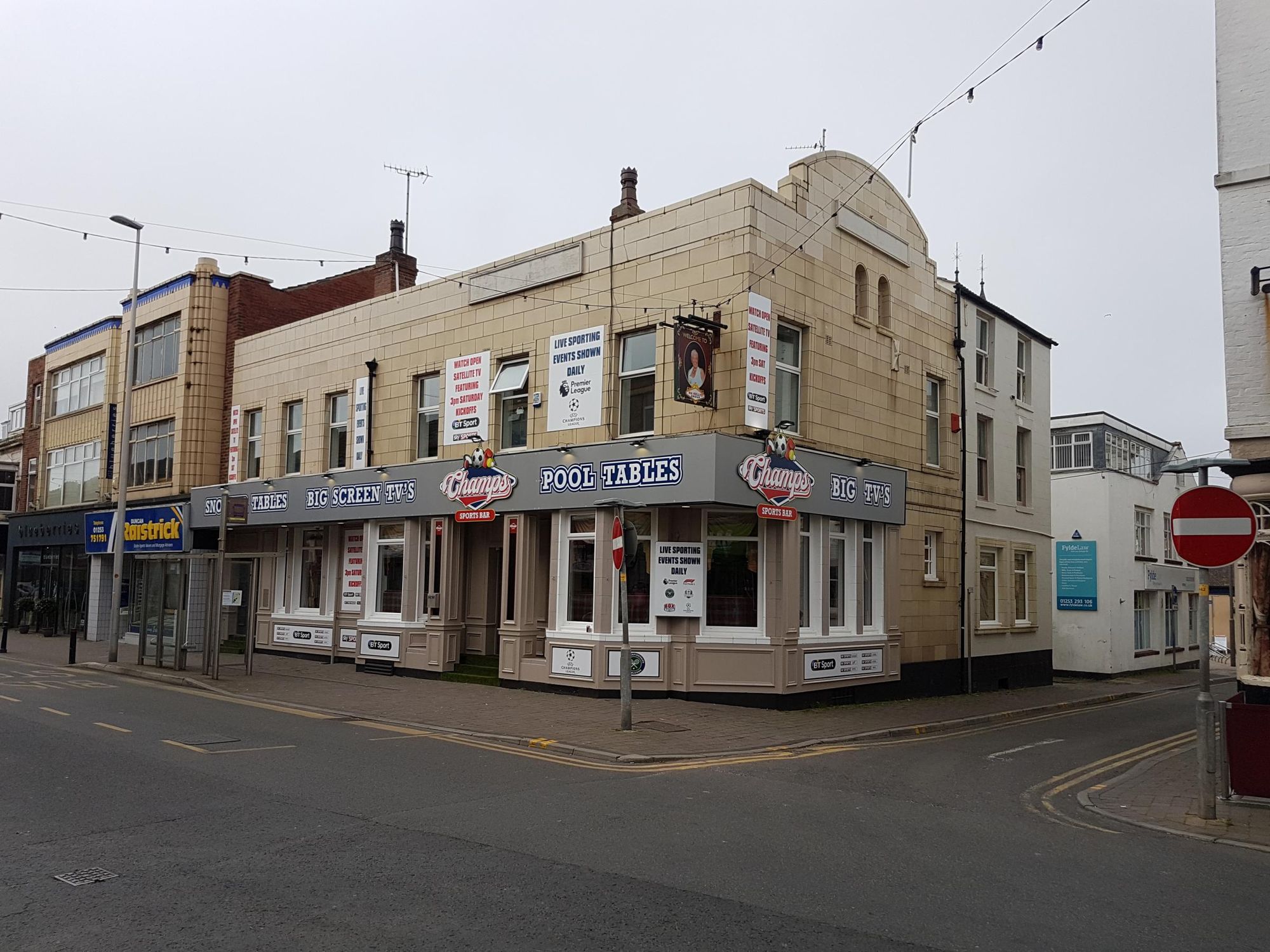 Champs Sports Bar on Topping Street in Blackpool