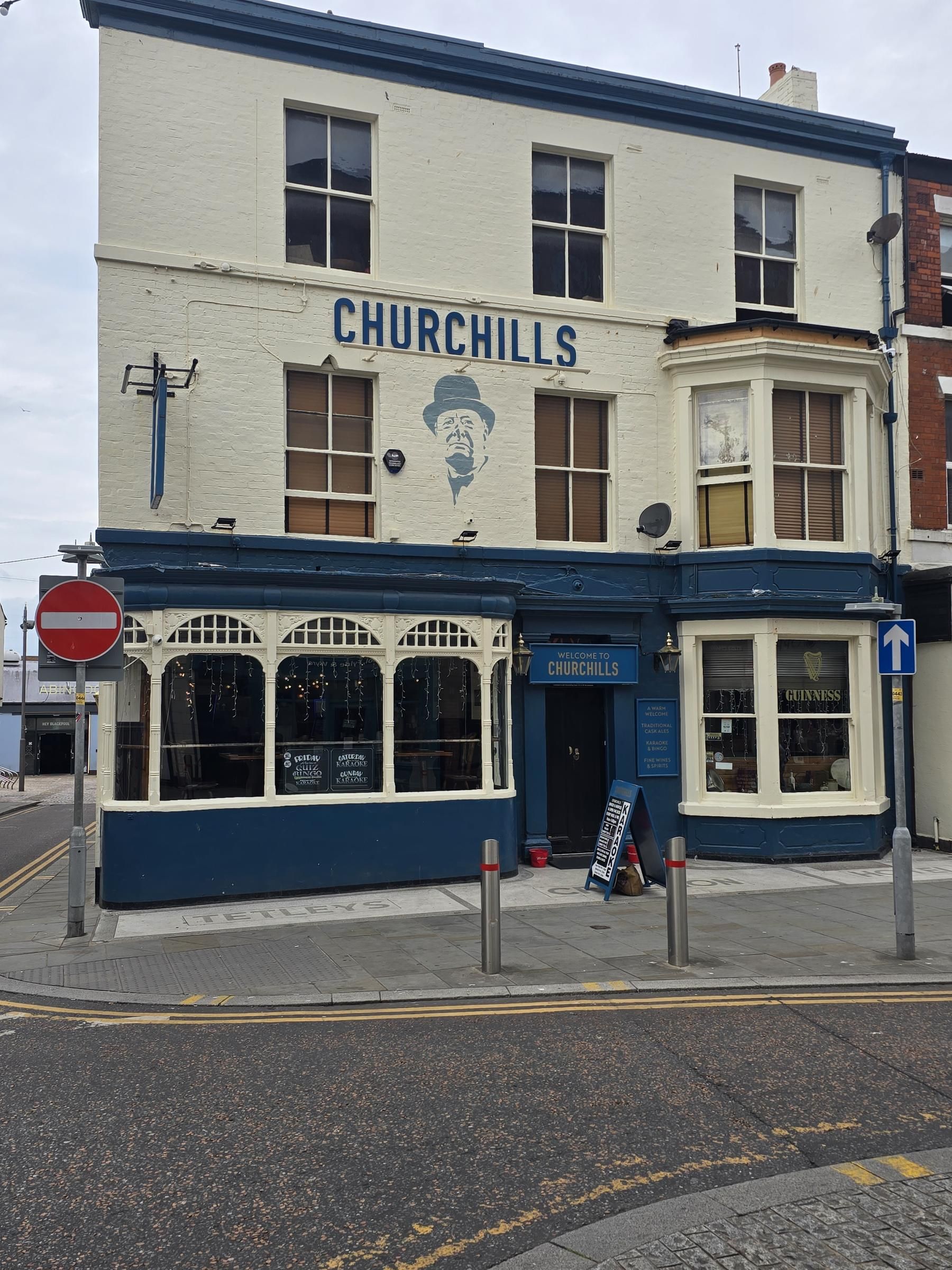 Churchills pub on Topping Street in Blackpool
