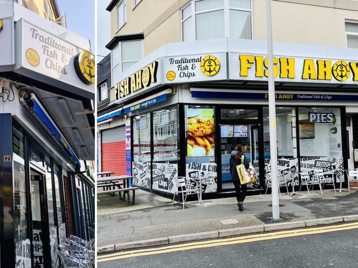 Fish Ahoy shopfront on Station Road in Blackpool