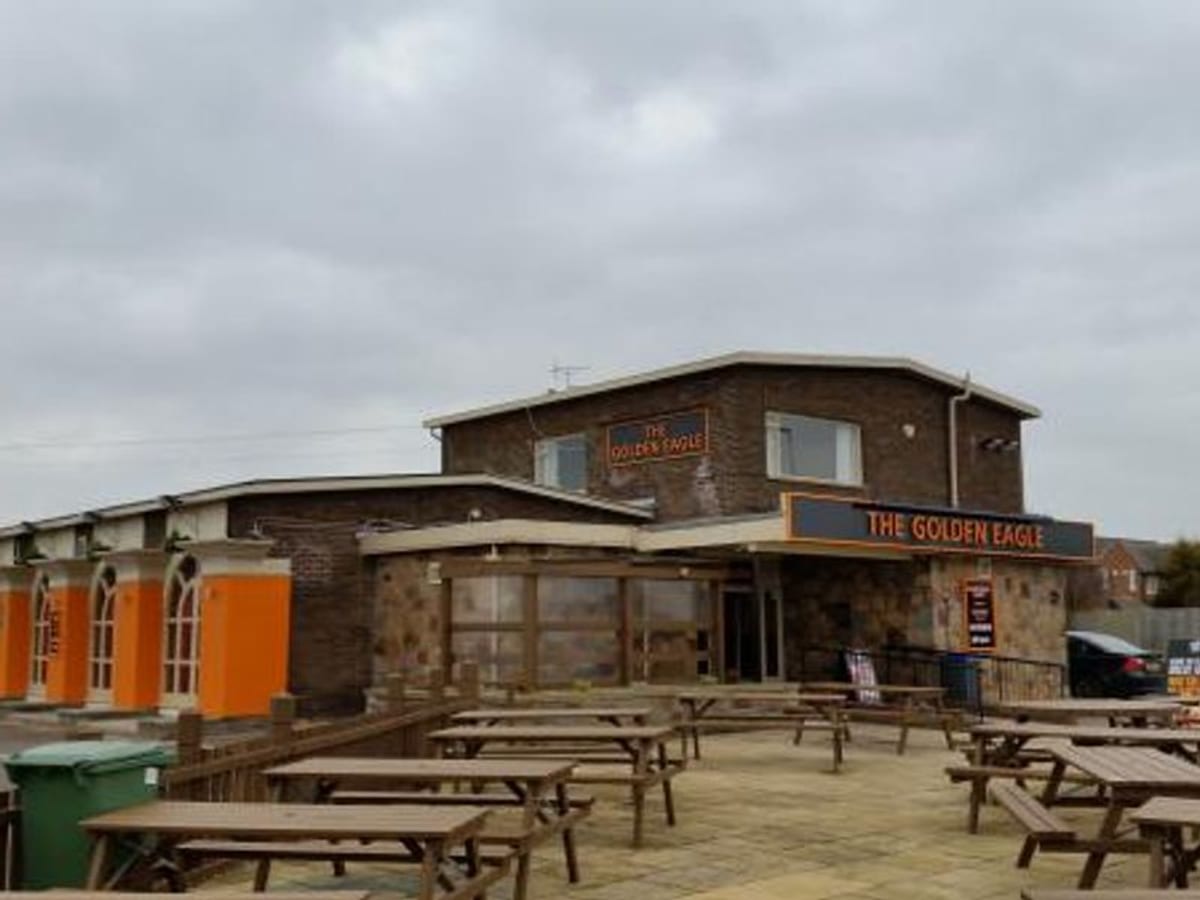 Golden Eagle pub exterior on Warren Drive in Blackpool