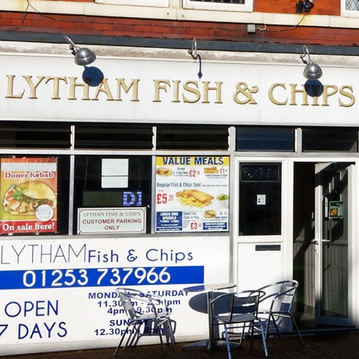 Lytham Fish and Chips shopfront on Station Road