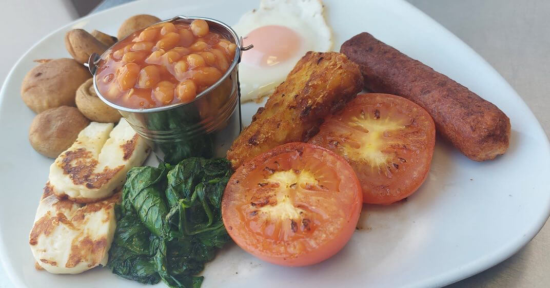 Breakfast food at Quilligans in Blackpool