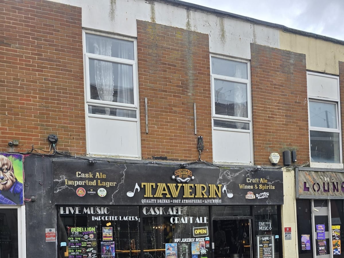 Shickers Tavern frontage on Birley Street in Blackpool