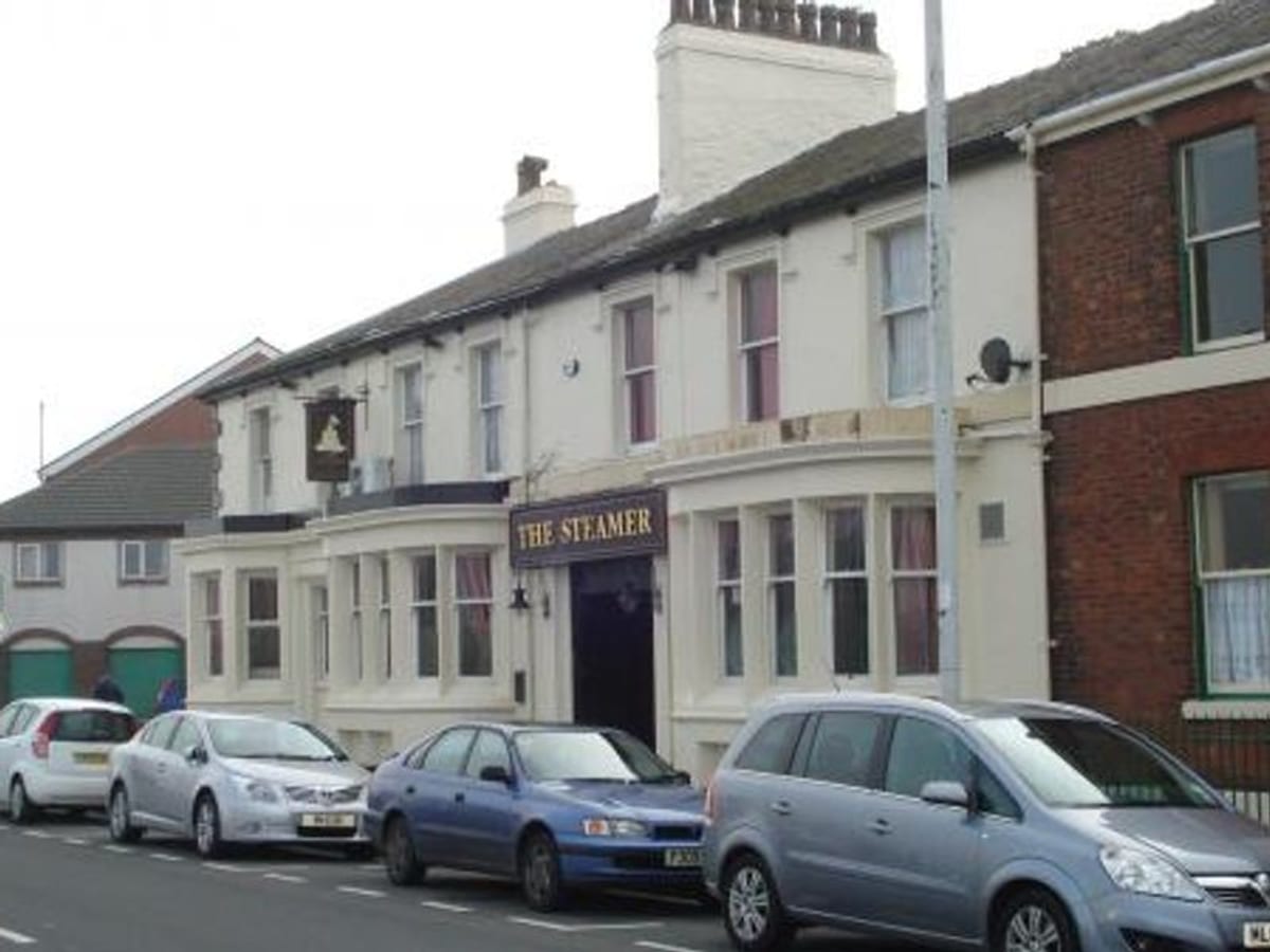 The Steamer pub exterior on Queens Terrace in Fleetwood