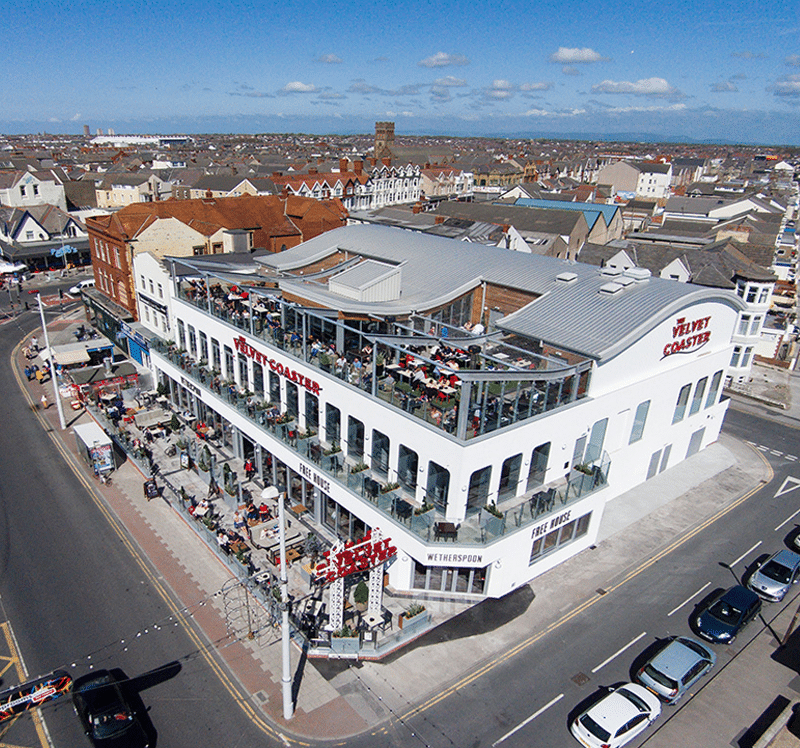 The Velvet Coaster pub on Blackpool Promenade