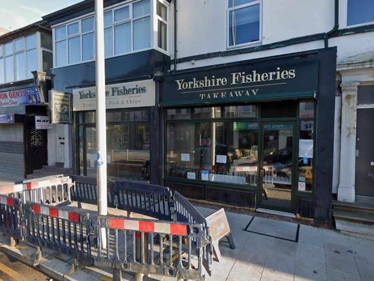 Yorkshire Fisheries shopfront on Topping Street in Blackpool